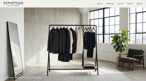 A curated wardrobe of neutral tailored garments